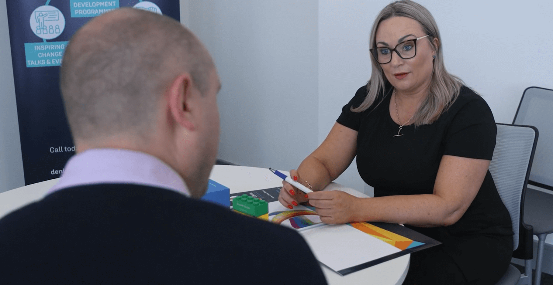 Denise O’Brien, founder of Team EVOLVE, providing leadership coaching to a business leader in Ireland